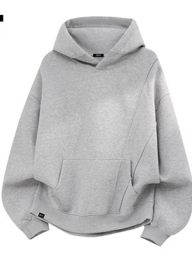it :5cm/FIVECM美式痞帅灰色连帽口袋卫衣男士2025秋冬季宽松上衣