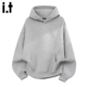 5cm FIVECM美式 痞帅灰色连帽口袋卫衣男士 2026春秋季 宽松上衣