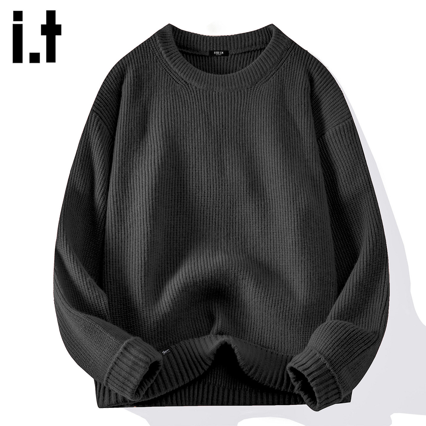 it秋冬复古简约纯色基础针织衫