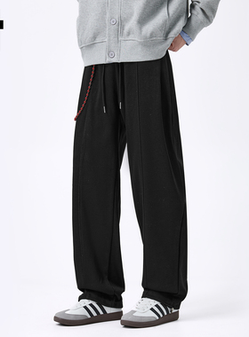 it :5cm/FIVECM美式黑色锥形卫裤男士2025新款秋季直筒裤宽松长裤