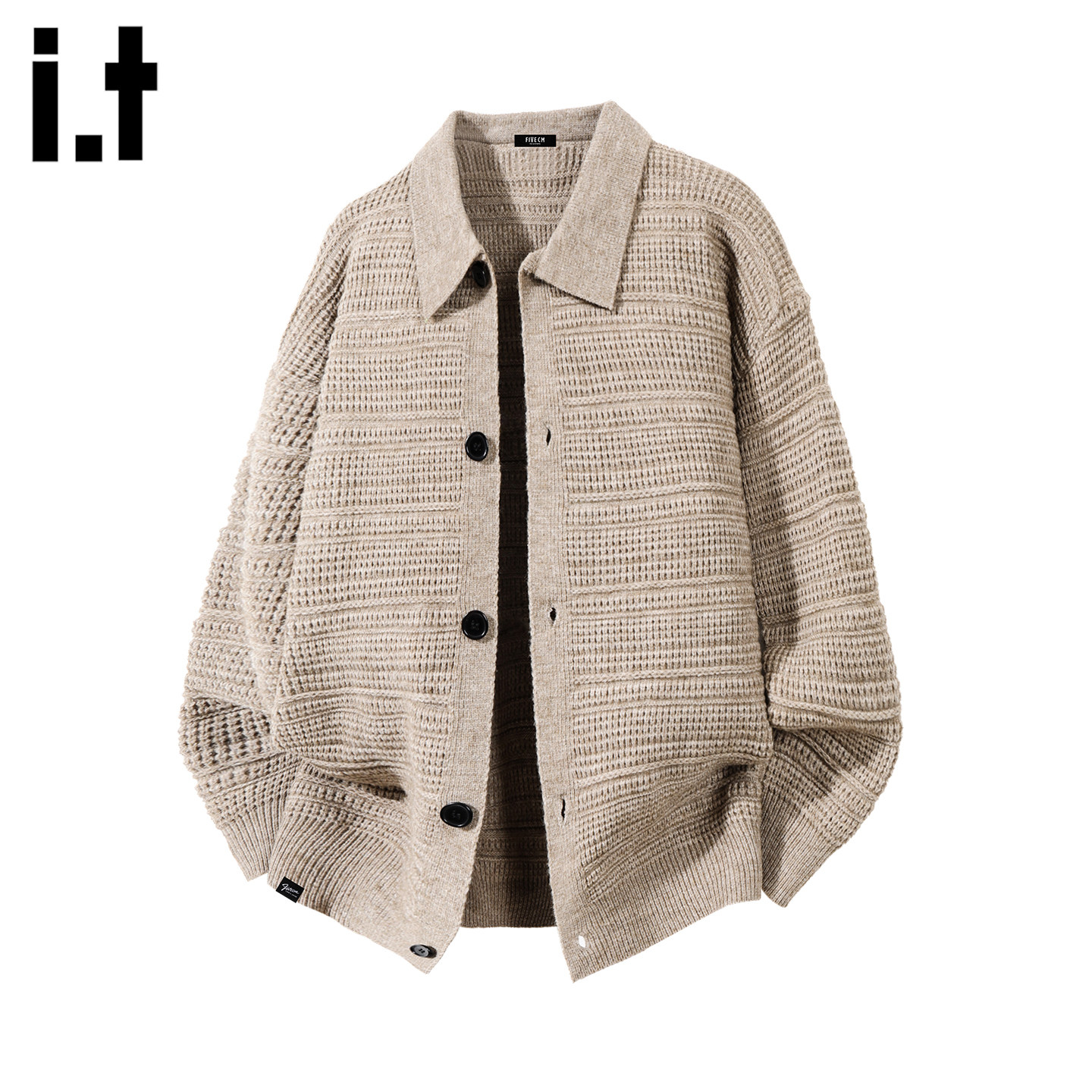 it :5cm/FIVECM简约休闲开衫毛衣外套男2025秋冬季百搭宽松针织衫,男装,针织衫/毛衣,淘宝优惠券,粉丝福利购,淘宝优惠卷