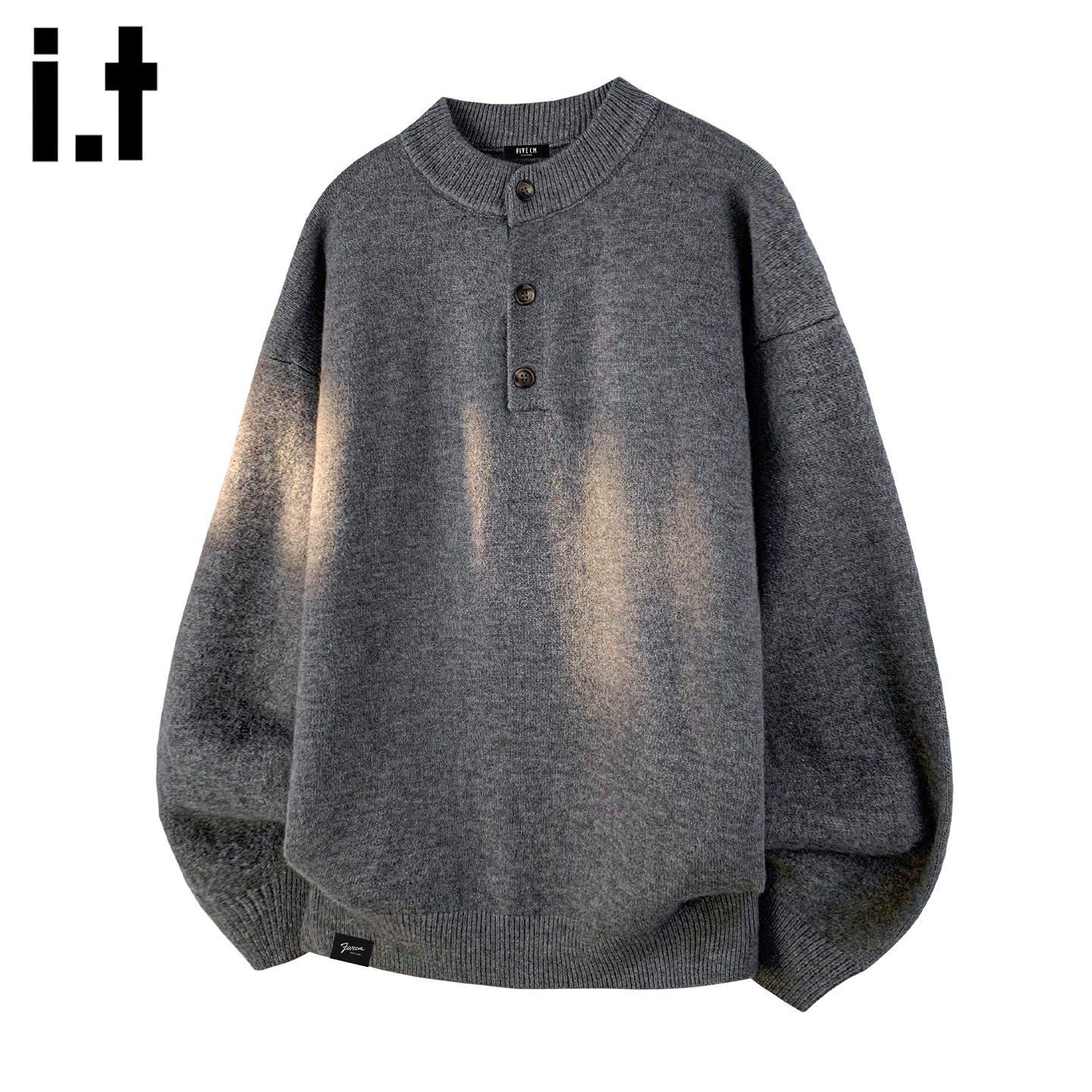 it5cm/五cm灰色三粒扣毛衣