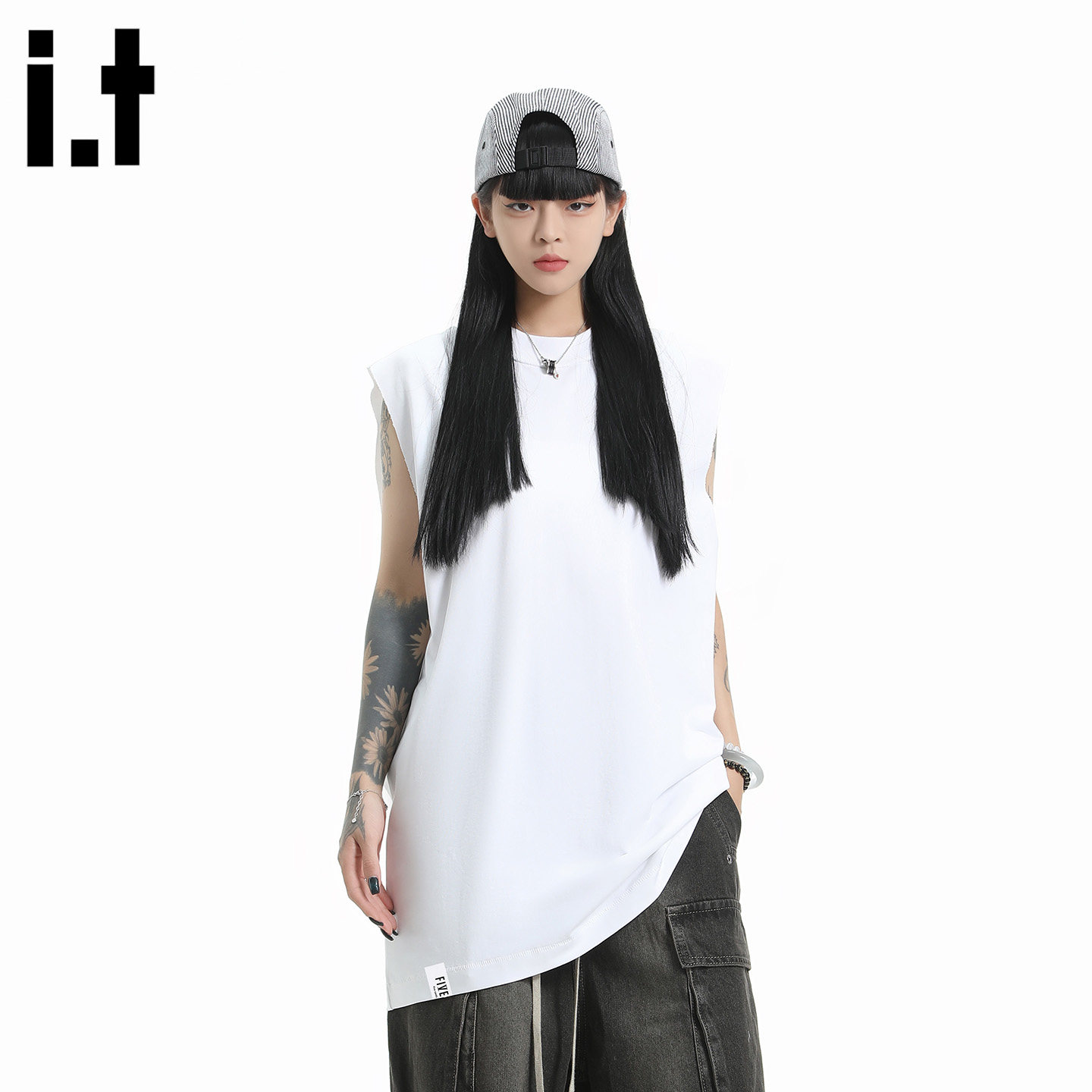 it:5cm/FIVECM潮流背心无袖正肩t恤男女2025夏季情侣宽松运动汗衫