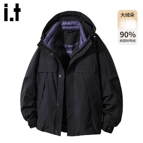 it5cm黑色加厚90鸭绒羽绒服