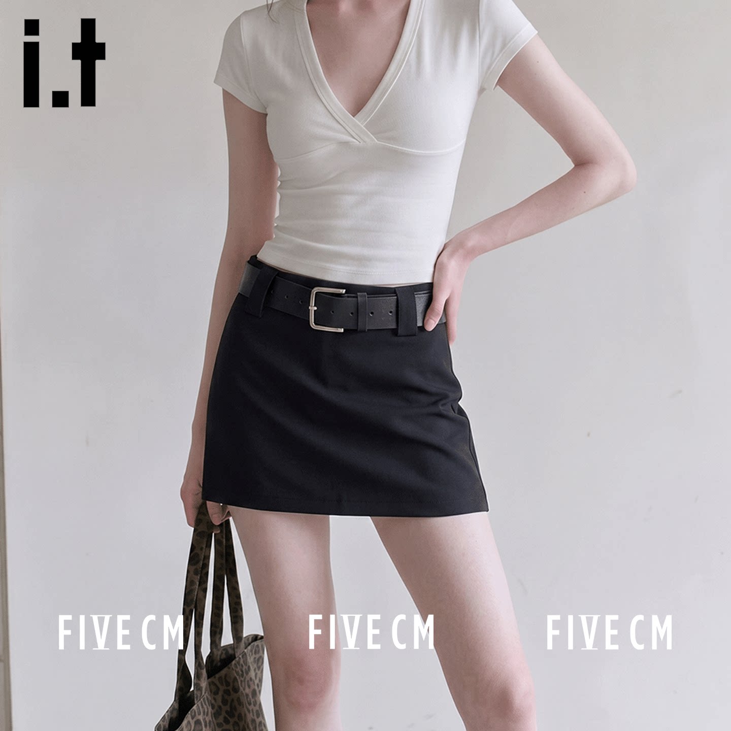 itFIVECM夏季高腰西装短裙