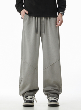 it :5cm/FIVECM美式拼接抽绳宽松休闲卫裤男士2025春秋阔腿裤长裤