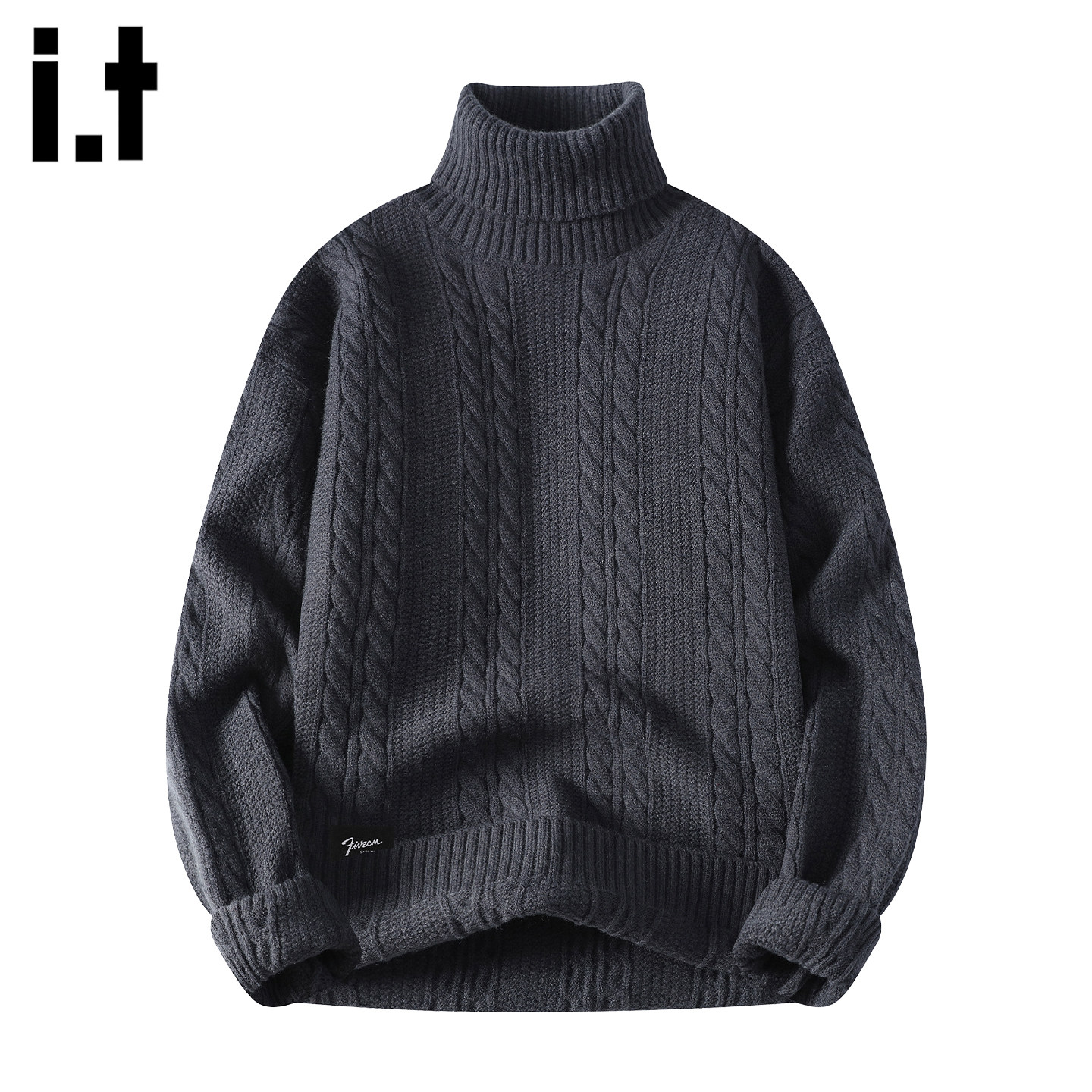 it :5cm/FIVECM痞帅高领打底针织上衣男款2025新款秋冬季内搭毛衣