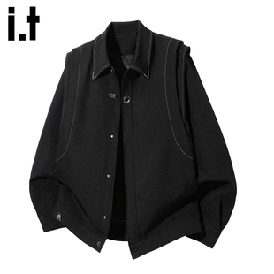 it :5cm/FIVECM美式痞帅高级感明线夹克休闲外套男设计感春季夹克
