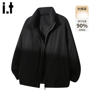 it :5cm/FIVECM黑色茧型羽绒服男女2025冬季轻薄高级感白鸭绒外套