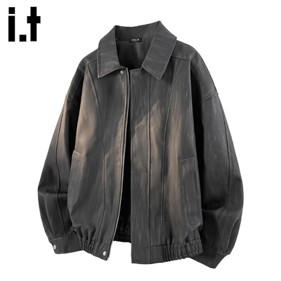 时尚pu皮皮衣夹克男士2025秋冬