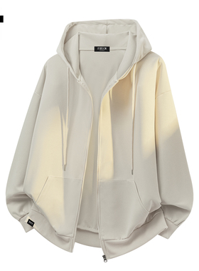 it :5cm/FIVECM高级感卫衣男女秋冬2025新款秋装灰色连帽拉链外套