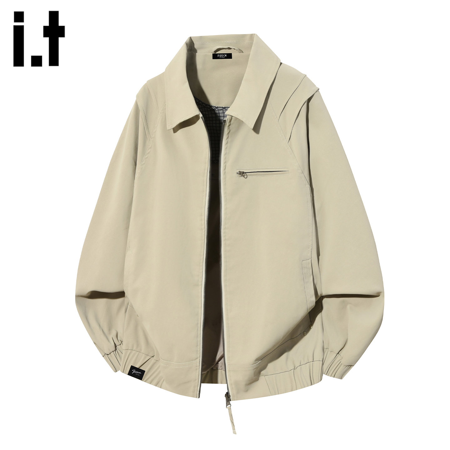 潮牌翻领褶皱夹克男士2025新款