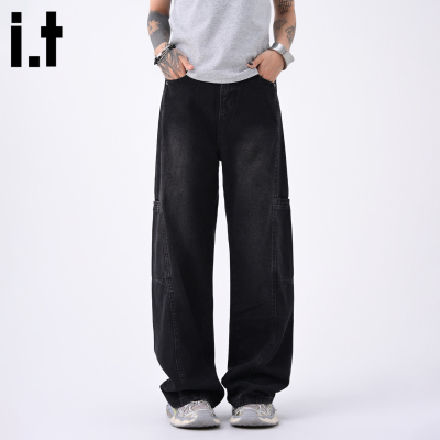 IT'S5cm美式黑色工装牛仔裤