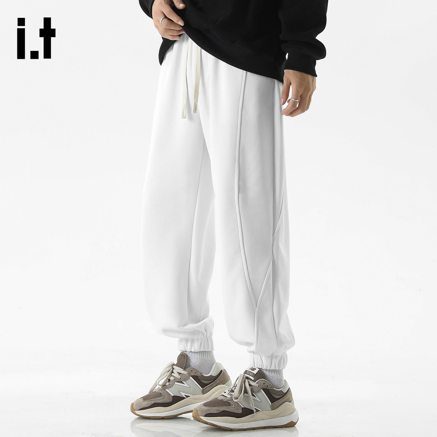 it :5cm/FIVECM潮牌束脚裤子男士冬季直筒宽松抽绳运动卫裤休闲裤