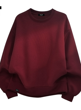 it :5cm/FIVECM红色圆领基础款卫衣男女2025秋冬宽松百搭情侣上衣