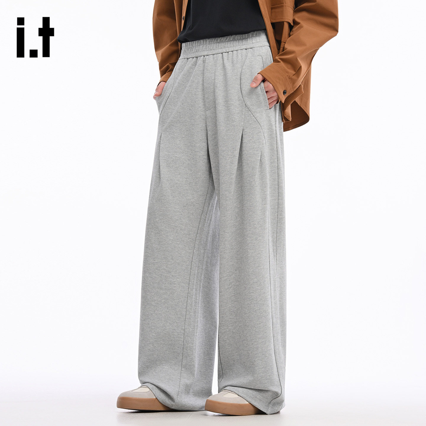 it :5cm/FIVECM高级感垂坠感宽松休闲直筒裤男士2025春秋阔腿长裤