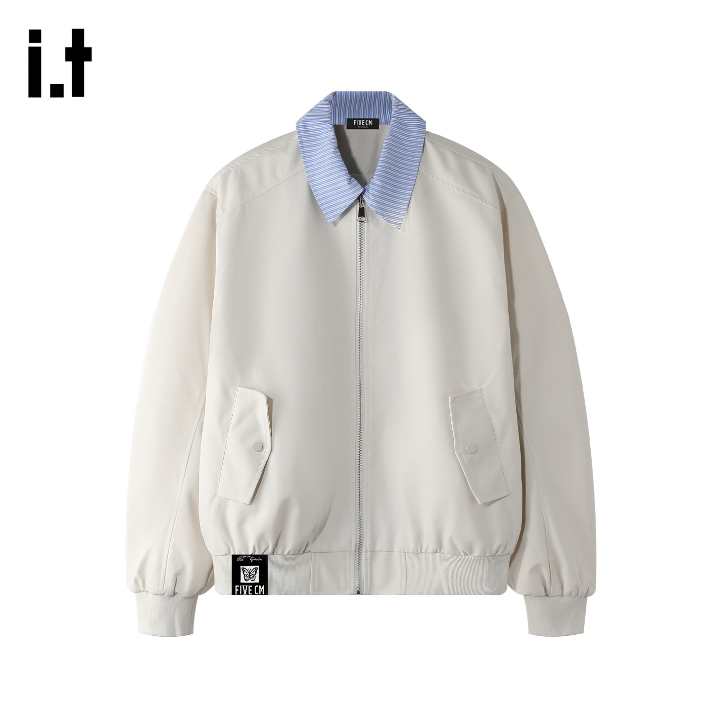 it :5cm/FIVECM美式拼接衬衫领假两件夹克外套男士2025秋冬款上衣