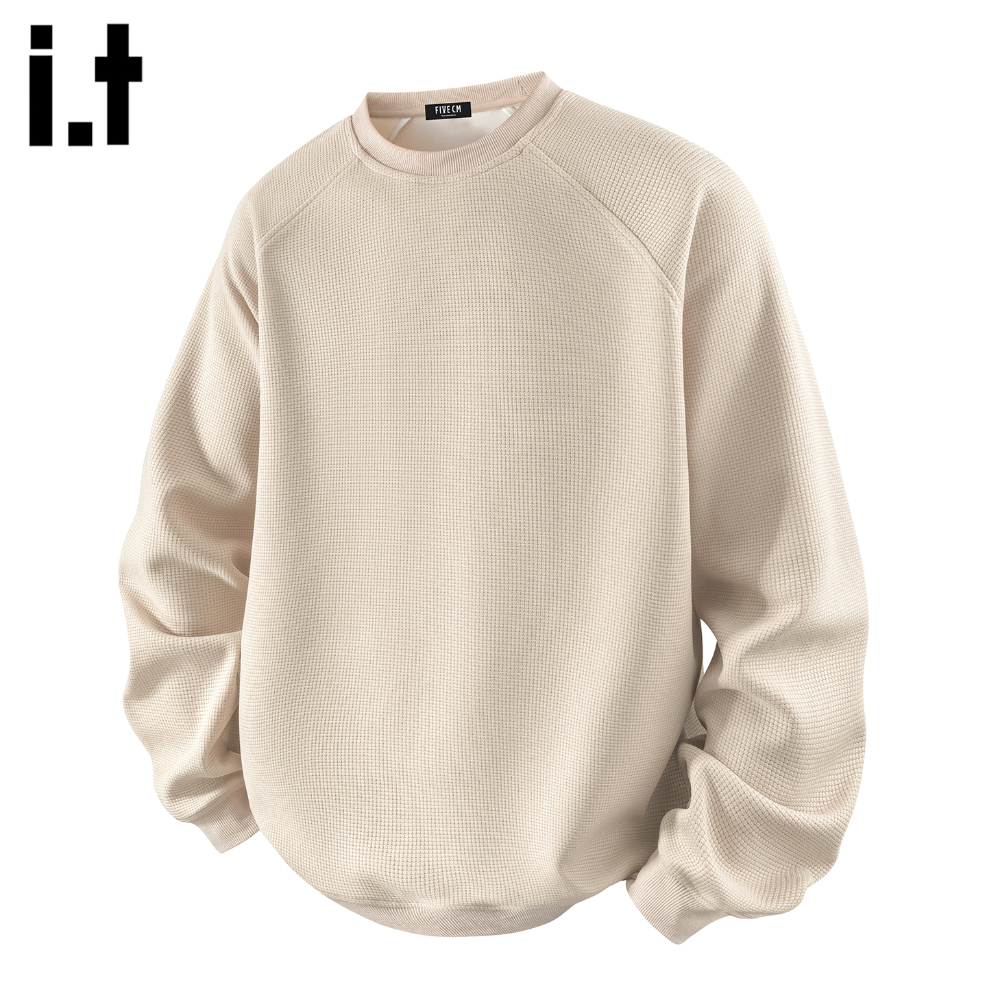 FIVEcm华夫格圆领卫衣2025新款