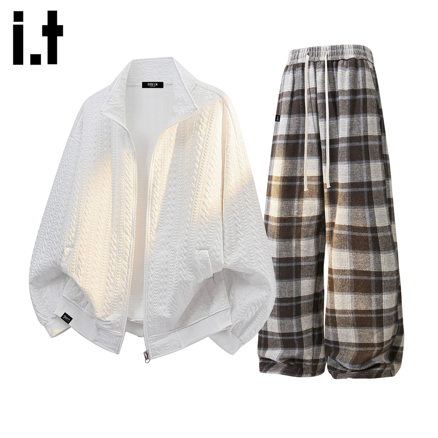 it :5cm/FIVECM运动服套装男款2026新款春季一整套休闲针织衫长裤