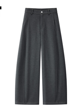 it :5cm/FIVECM灰色垂感弯刀西装裤男士2025新款秋冬宽松阔腿长裤