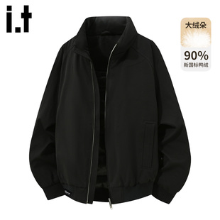 it :5cm/FIVECM黑色立领羽绒服男士2025新款冬季保暖90白鸭绒外套