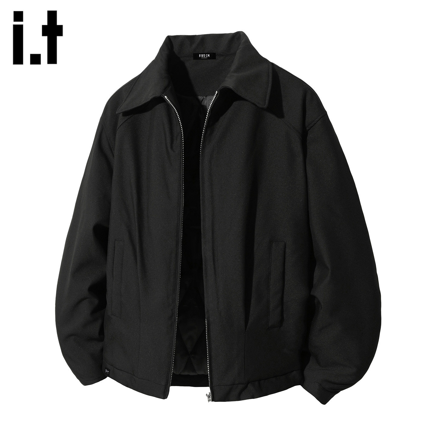 it :5cm/FIVECM黑色夹棉加厚翻领夹克棉服男士2025冬季棉衣外套潮