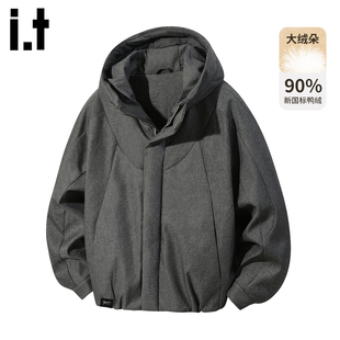 2025冬季 FIVECM痞帅连帽羽绒服男士 加厚保暖90白鸭绒外套 5cm