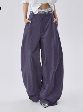 it :5cm/FIVECM小众紫色灯笼裤宽松阔腿裤女2025新款休闲速干长裤