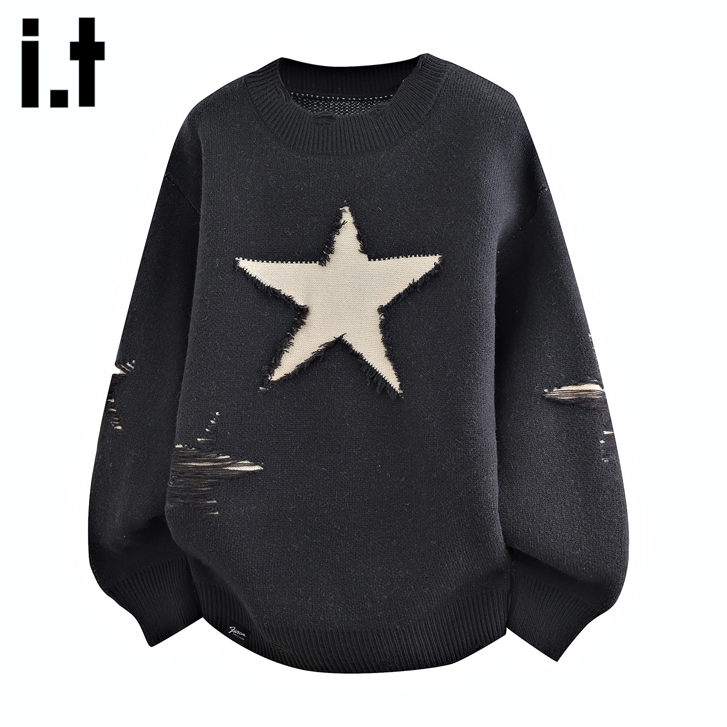 IT'S5cm星星刺绣针织毛衣