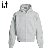 卫衣女设计宽松外套 潮牌铆钉设计黑色连帽开衫 5cm FIVECM美式