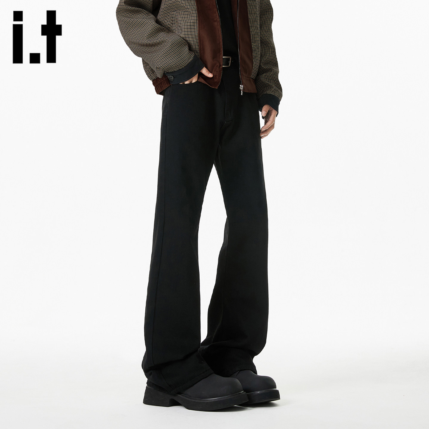 it :5cm/FIVECM复古水洗微喇牛仔裤男2026春美式高街百搭直筒裤子