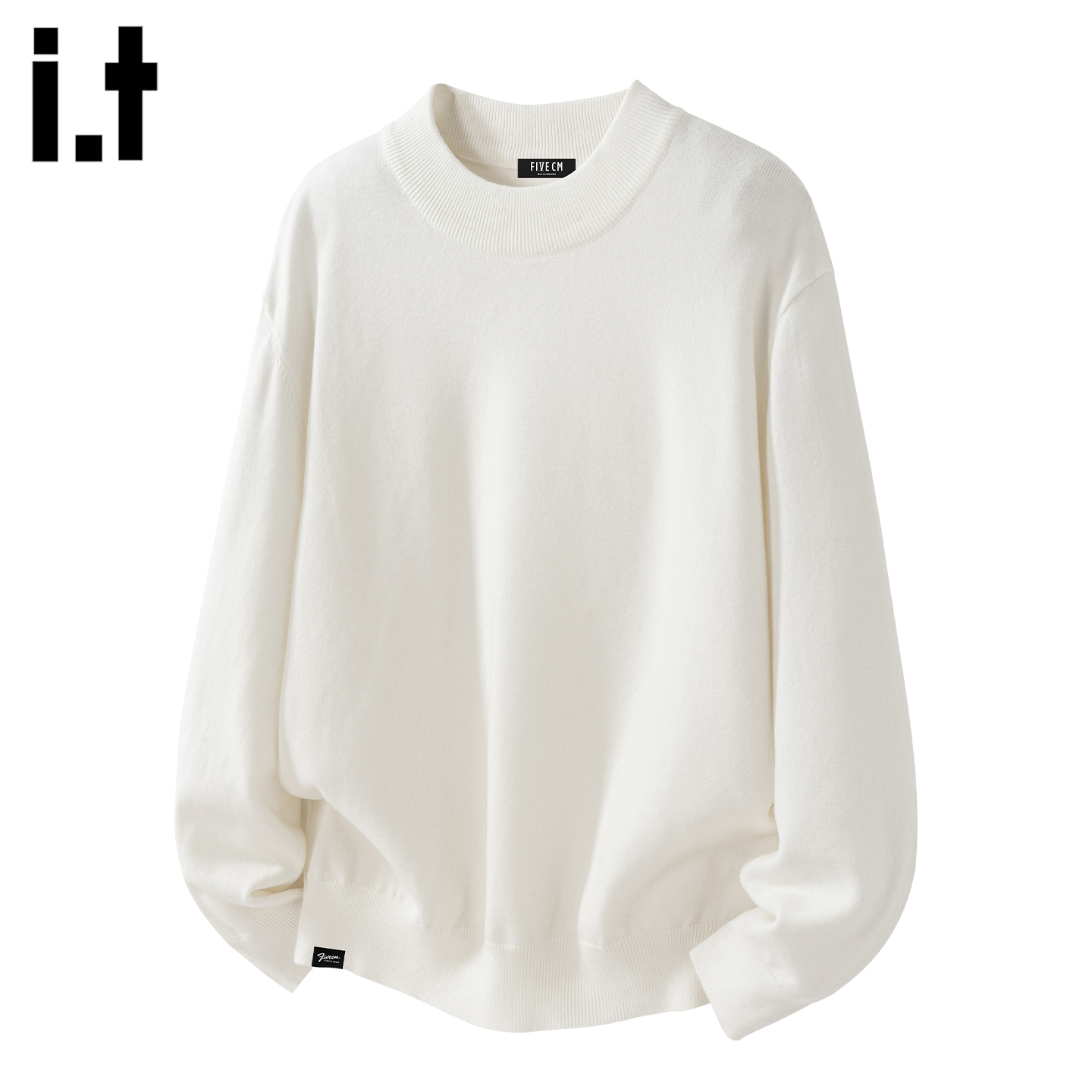 复古慵懒风圆领套头毛衣针织衫