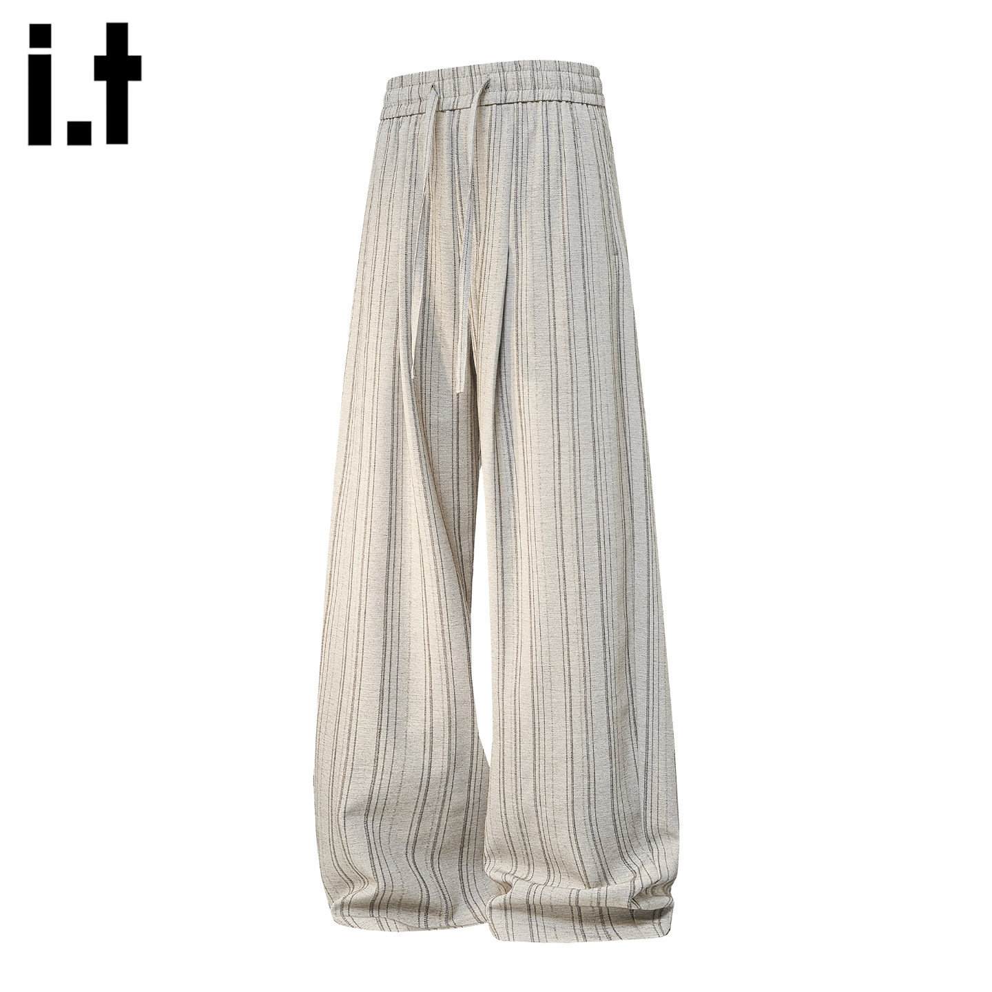 it :5cm/FIVECM复古条纹直筒裤男宽松休闲慵懒风垂感时尚运动裤子