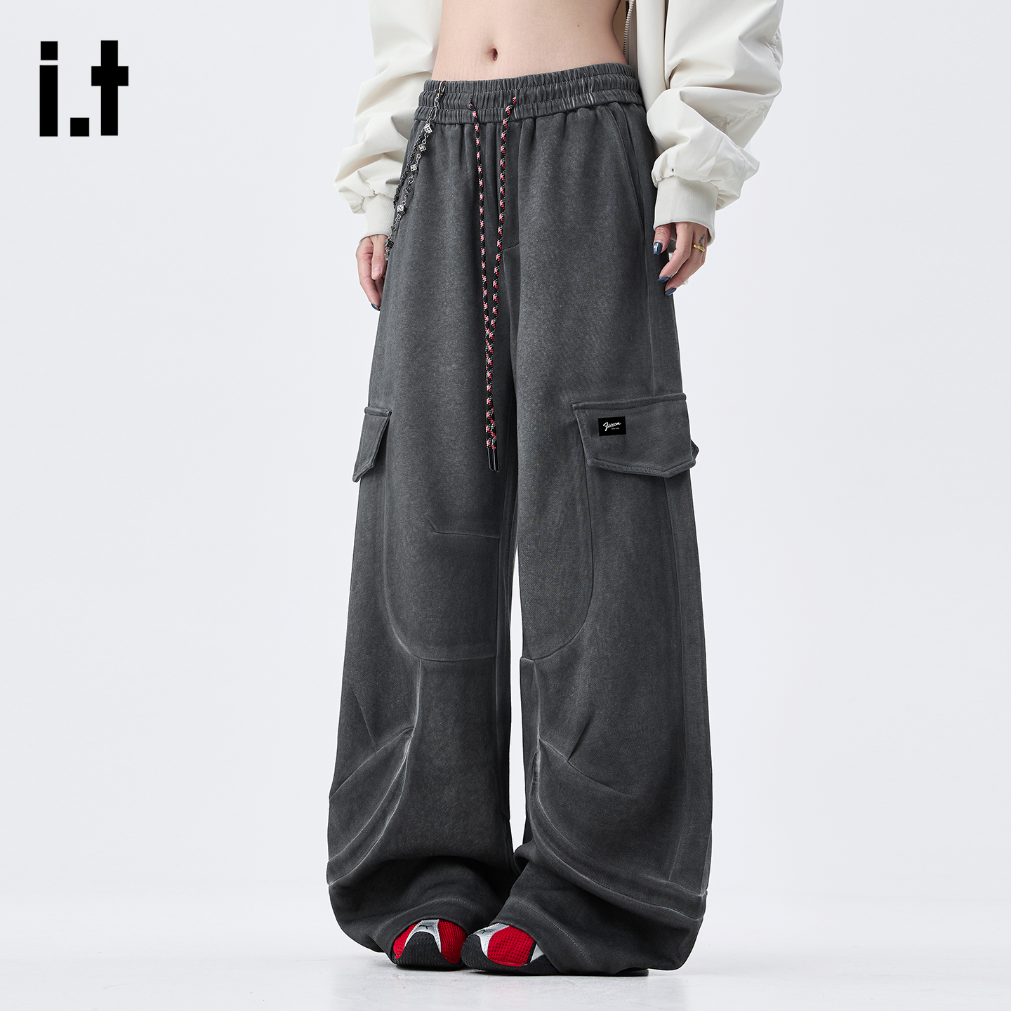 it :5cm/FIVECM美式重磅休闲裤工装秋冬季男女同款阔腿直筒长裤潮