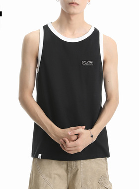 it :5cm/FIVECM男装背心男款潮流痞帅2025夏黑色男式无袖坎肩上衣