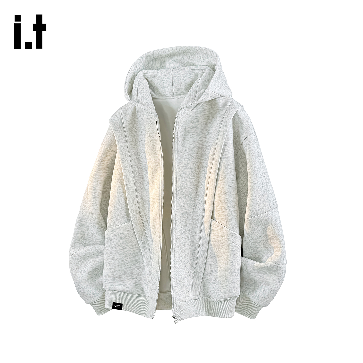 IT'S5cm美式连帽拉链开衫卫衣