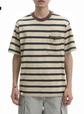 FIVE cmit :5cm/FIVECM男女同款基础款条纹t恤男士2025新款上衣潮