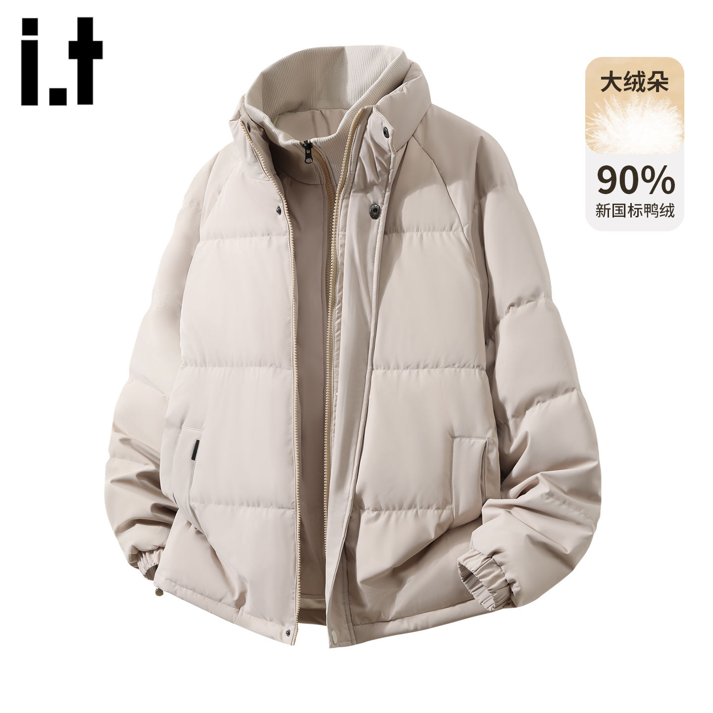 it设计感立领羽绒服男款