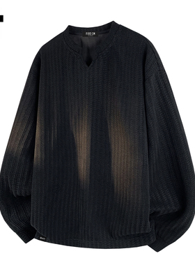 it :5cm/FIVECM黑色高级感长袖内搭卫衣男士2025秋冬季打底衫上衣