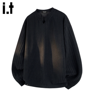 5cm 打底衫 FIVECM黑色高级感长袖 2025秋冬季 上衣 内搭卫衣男士