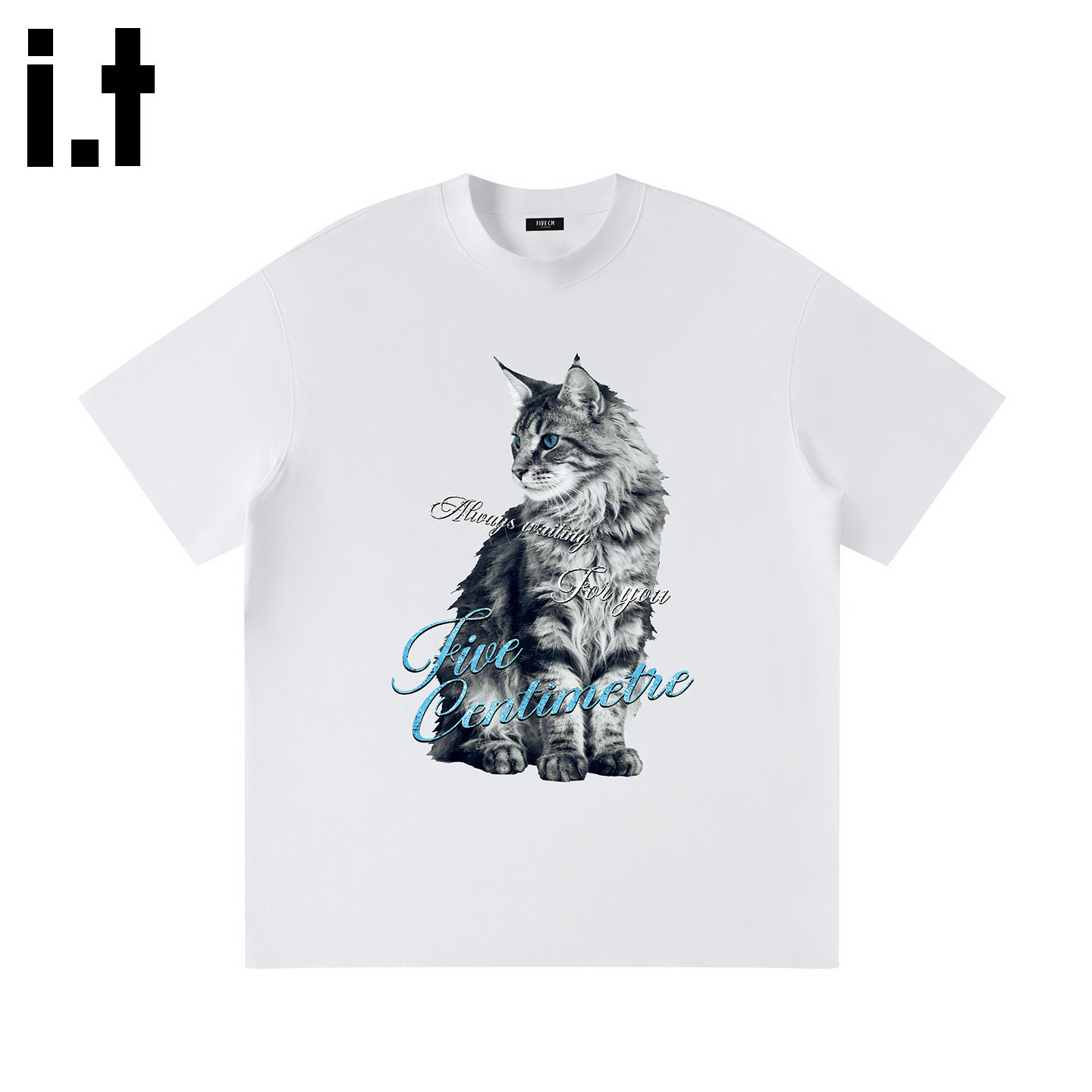 it :5cm/FIVECM日系可爱猫咪男士T恤休闲百搭宽松显瘦夏季上衣服B