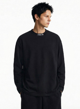 it :5cm/FIVECM潮牌圆领长袖T恤男士2026新款黑色休闲打底衫宽松