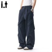 潮流多口袋宽松直筒阔腿长裤 裤 女2025秋季 FIVECM美式 高街工装