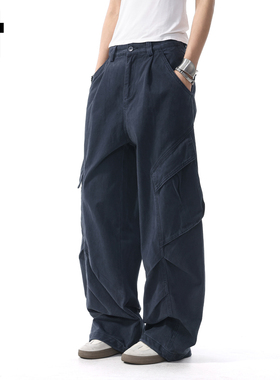 it :FIVECM美式高街工装裤女2025秋季潮流多口袋宽松直筒阔腿长裤