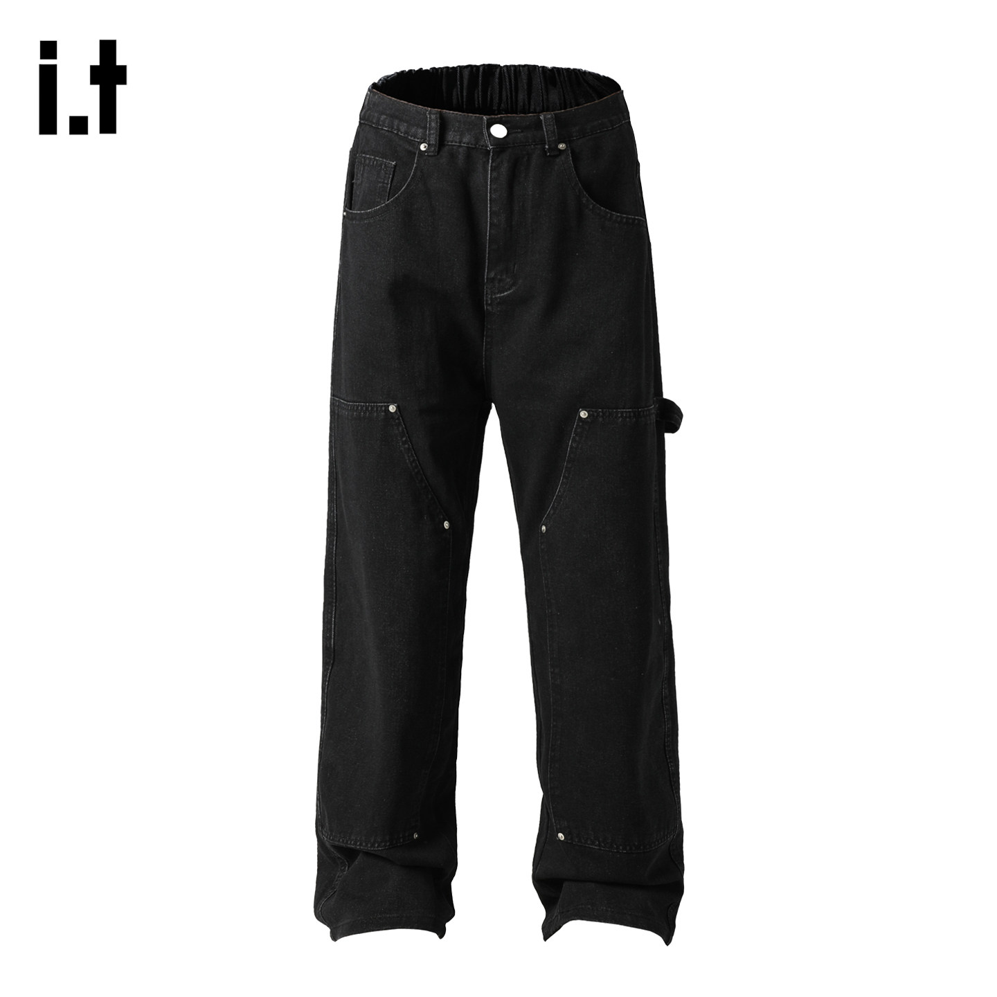 it :5cm/FIVECM春季美式复古宽松直筒阔腿水洗做旧牛仔裤男长裤子
