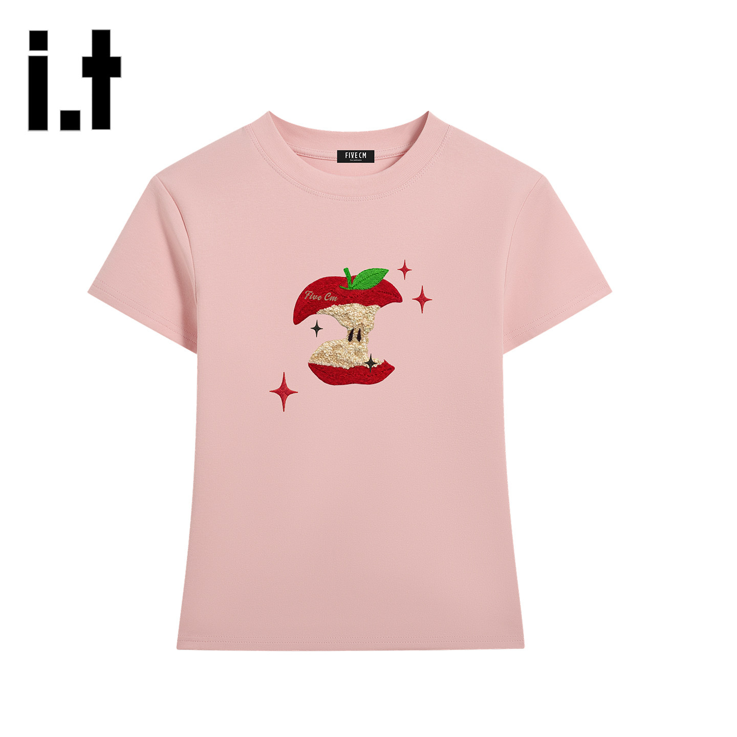 it :5cm/FIVECM日系高街苹果短袖T恤女夏季纯色休闲百搭打底上衣