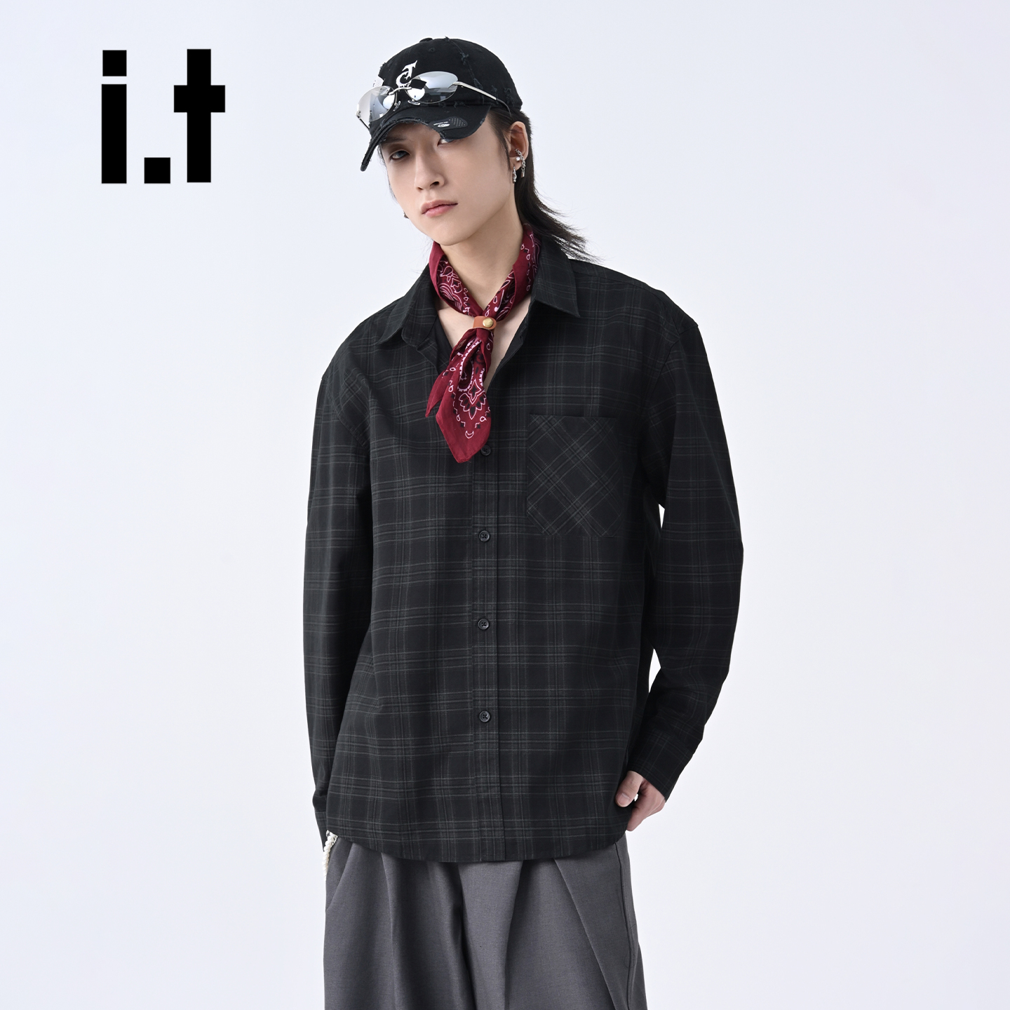 IT'S5cm黑色高级感痞帅格子