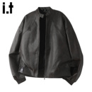 2025秋冬机车服高级感上衣 FIVECM黑色pu皮衣夹克外套男士 5cm