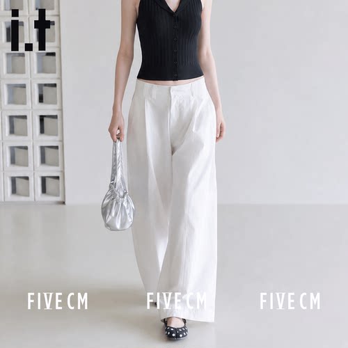 itFIVECM复古高腰西裤女