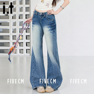 itFIVECM猫须微喇牛仔裤女